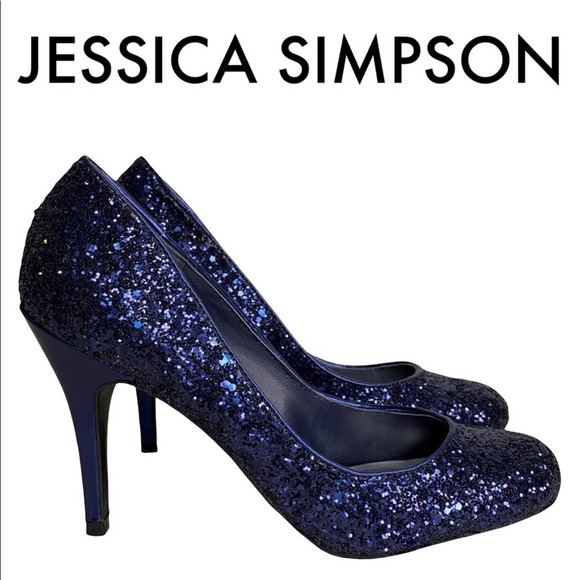 Jessica Simpson Shoes - JESSICA SIMPSON BLUE SPARKLE GLITTER HEELS SIZE 7.5